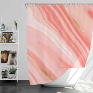 Rose & Punch Mix Liquid Marble Shower Curtain