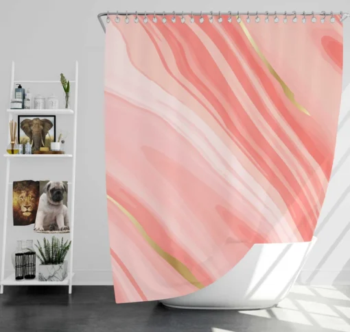 Rose & Punch Mix Liquid Marble Shower Curtain