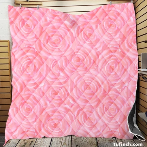 Rose Water Background Quilt Blanket