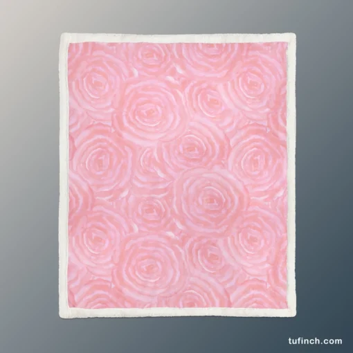 Rose Water Background Sherpa Fleece Blanket 1