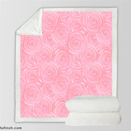 Rose Water Background Sherpa Fleece Blanket