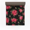 Roses & Rose Buds On Black Fitted Sheet