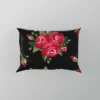 Roses & Rose Buds On Black Pillow Case