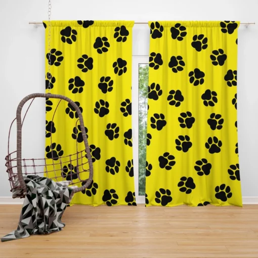 Rotated Pattern Dog Paw Curtain