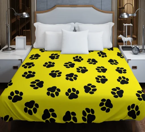 Rotated Pattern Dog Paw Duvet Cover