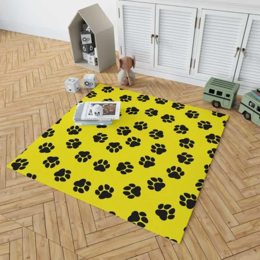 Rotated Pattern Dog Paw Rug 1