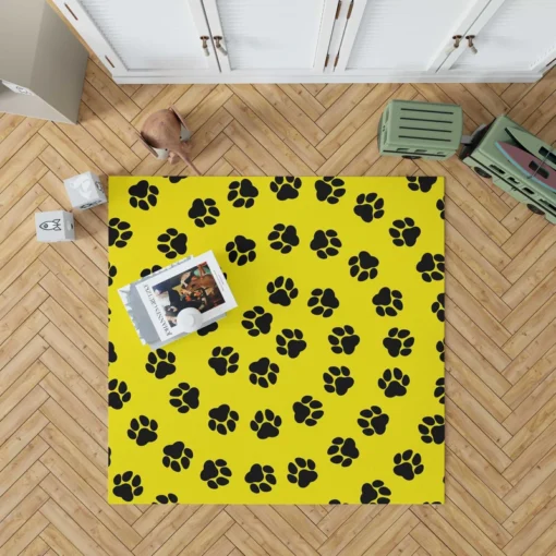 Rotated Pattern Dog Paw Rug