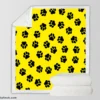 Rotated Pattern Dog Paw Sherpa Fleece Blanket