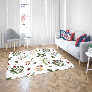 Rowan Berry Holly berry Leaves Pattern Rug 2