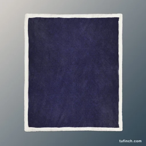 Royal Blue Solid Color Sherpa Fleece Blanket 1