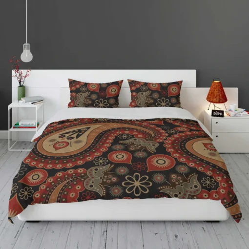 Royal Classical Red Paisley Design Bedding Set 1