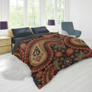 Royal Classical Red Paisley Design Duvet Cover 1