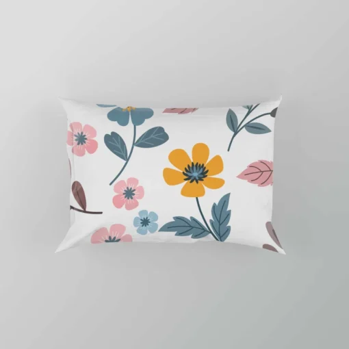 Royal Flowers Pink Colorful Pattern Pillow Case