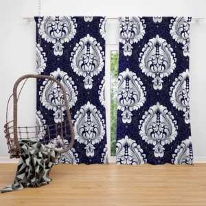 Royal Vintage Damask Design Curtain