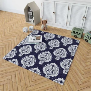 Royal Vintage Damask Design Rug 1