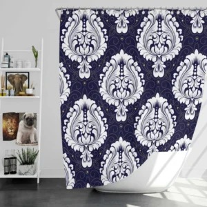 Royal Vintage Damask Design Shower Curtain