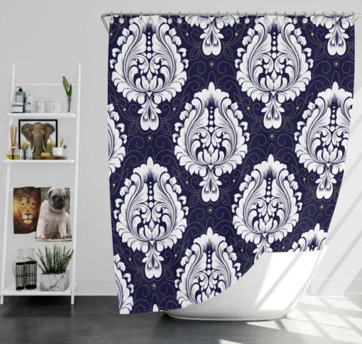 Royal Vintage Damask Design Shower Curtain