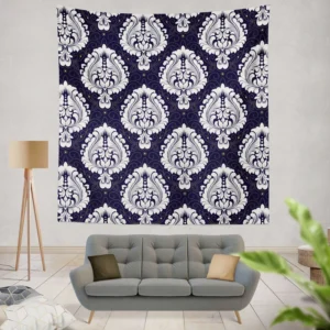 Royal Vintage Damask Design Wall Tapestry