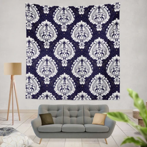 Royal Vintage Damask Design Wall Tapestry