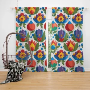 Russian Floral Design Curtain