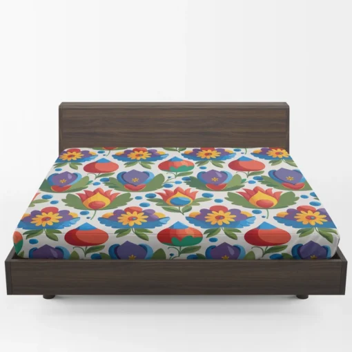 Russian Floral Design Fitted Sheet 1