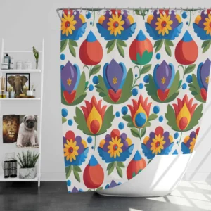 Russian Floral Design Shower Curtain