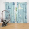 Sailboat Sea Wave Nautical Pattern Curtain