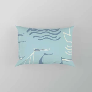 Sailboat Sea Wave Nautical Pattern Pillow Case