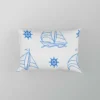 Sailing Boat Blue Wheel Pillow Case