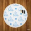 Sailing Boat Blue Wheel Round Beach Towel