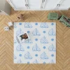 Sailing Boat Blue Wheel Rug