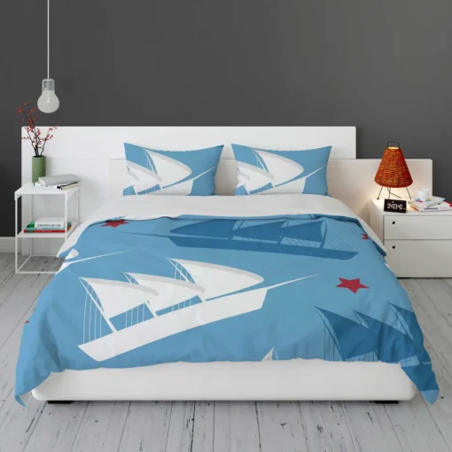 Sailing Tale Ship Pattern Bedding Set 1