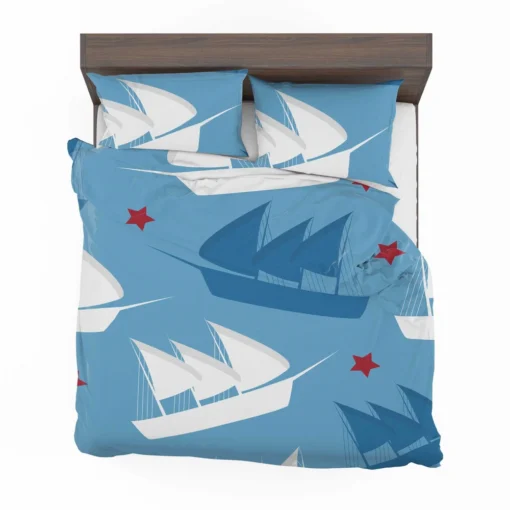 Sailing Tale Ship Pattern Bedding Set 2