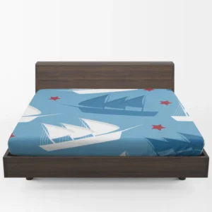 Sailing Tale Ship Pattern Fitted Sheet 1