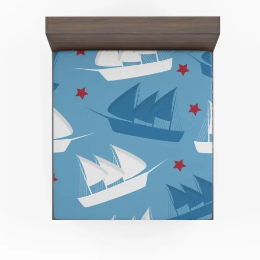 Sailing Tale Ship Pattern Fitted Sheet