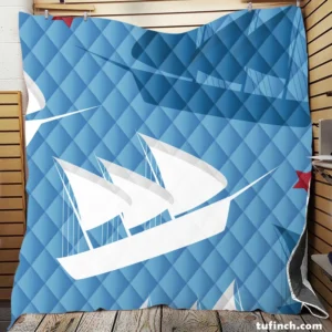 Sailing Tale Ship Pattern Quilt Blanket