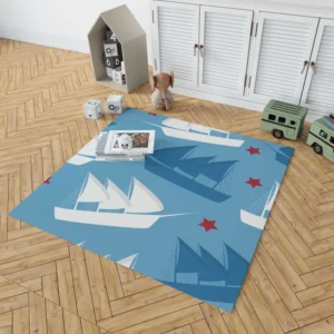 Sailing Tale Ship Pattern Rug 1