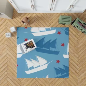 Sailing Tale Ship Pattern Rug