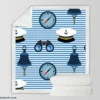 Sailor's Gear Nautical Pattern Sherpa Fleece Blanket