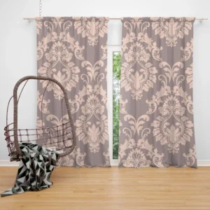 Salmon Ornamental Pattern Curtain