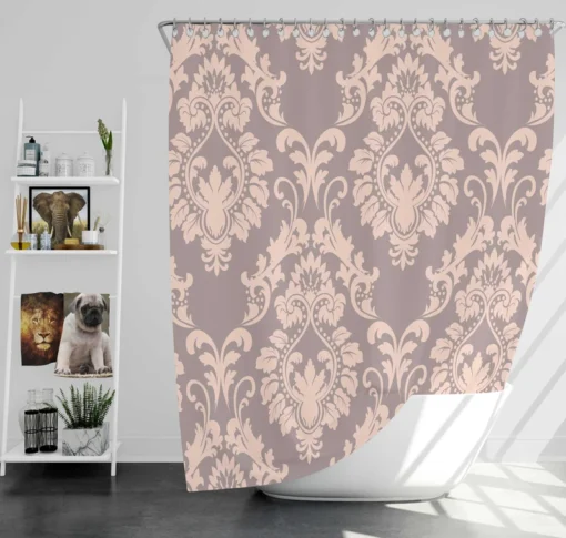 Salmon Ornamental Pattern Shower Curtain