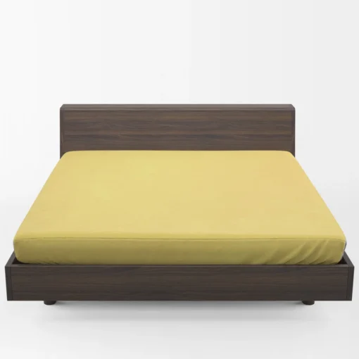 Sandy Yellow Solid Color Fitted Sheet 1