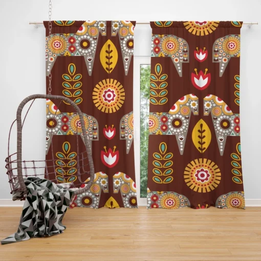 Scandinavian Folk Curtain