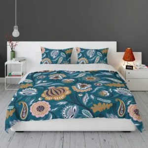 Scandinavian Folk Floral Design Bedding Set 1