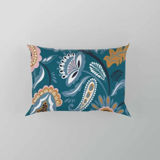 Scandinavian Folk Floral Design Pillow Case