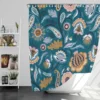 Scandinavian Folk Floral Design Shower Curtain