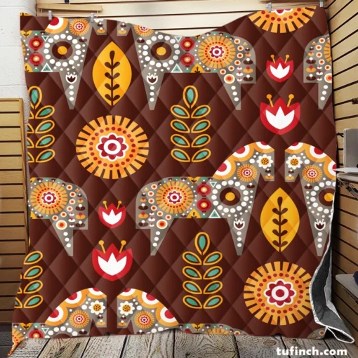 Scandinavian Folk Quilt Blanket