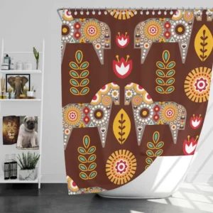 Scandinavian Folk Shower Curtain