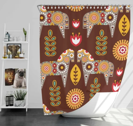 Scandinavian Folk Shower Curtain