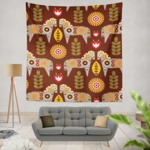 Scandinavian Folk Wall Tapestry